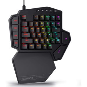 Wired One-Handed RGB Mechanical Gaming Keyboard, 42 Keys Type-C Hot-Swappable Detachable Wrist Rest