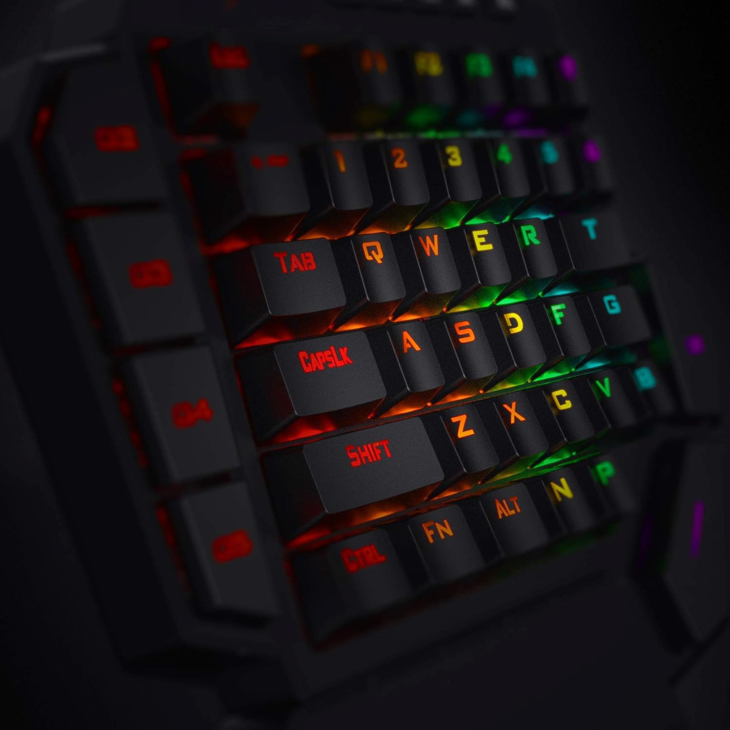 Wired One-Handed RGB Mechanical Gaming Keyboard, 42 Keys Type-C Hot-Swappable Detachable Wrist Rest
