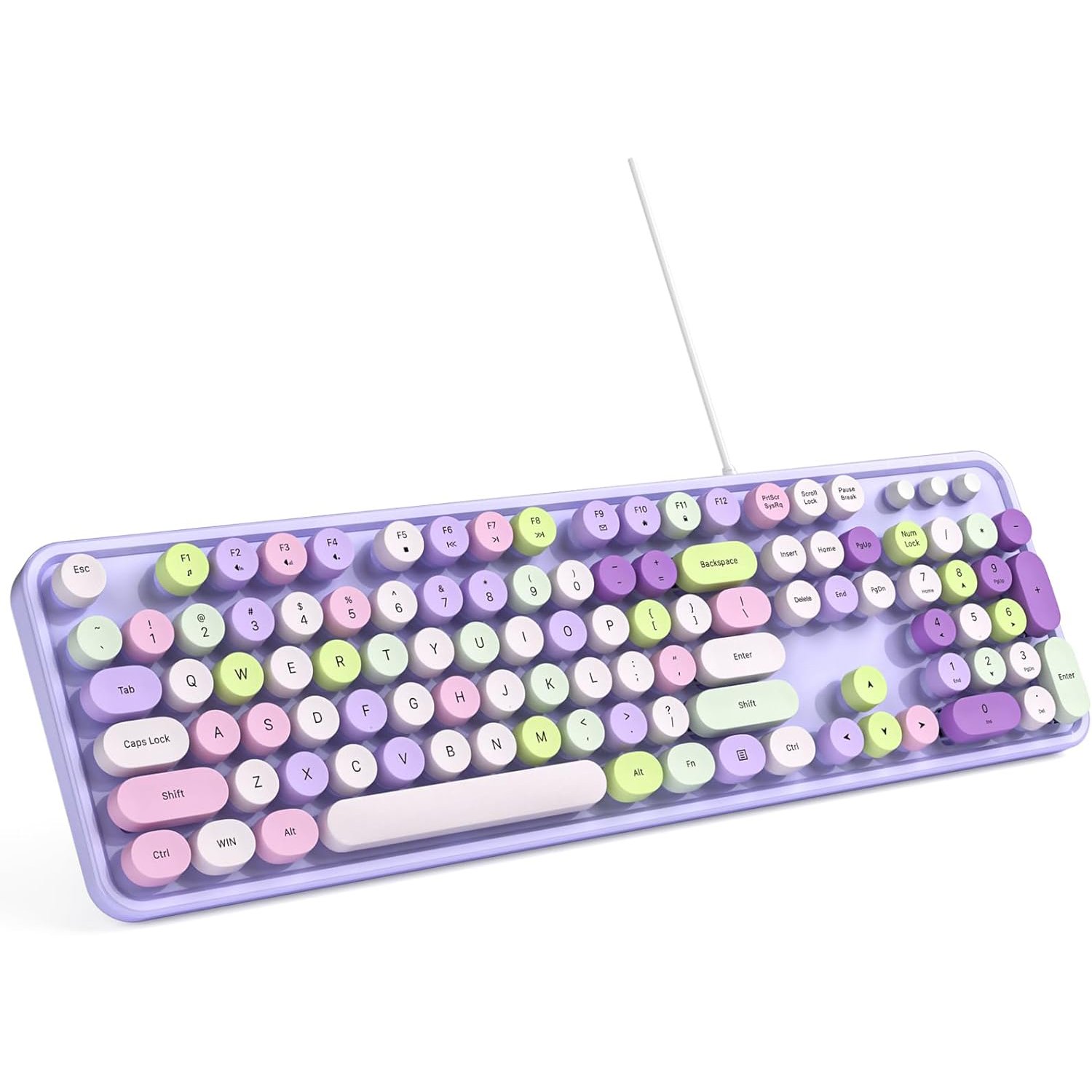 USB Retro Typewriter Keyboard Full-Size Wired Keyboard 104 Keys