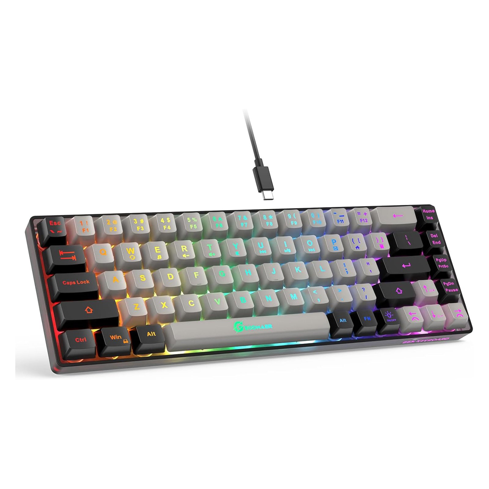 65% Wired Backlit Mini Gaming Keyboard 68 Keys Anti Ghosting Conflict Free