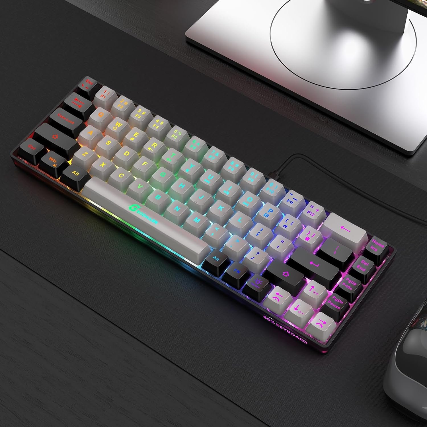 65% Wired Backlit Mini Gaming Keyboard 68 Keys Anti Ghosting Conflict Free