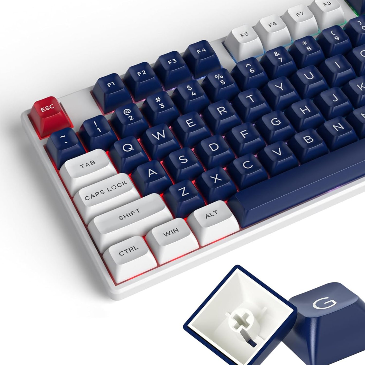Blank White PBT Keycaps – Cherry Profile for MX Switches