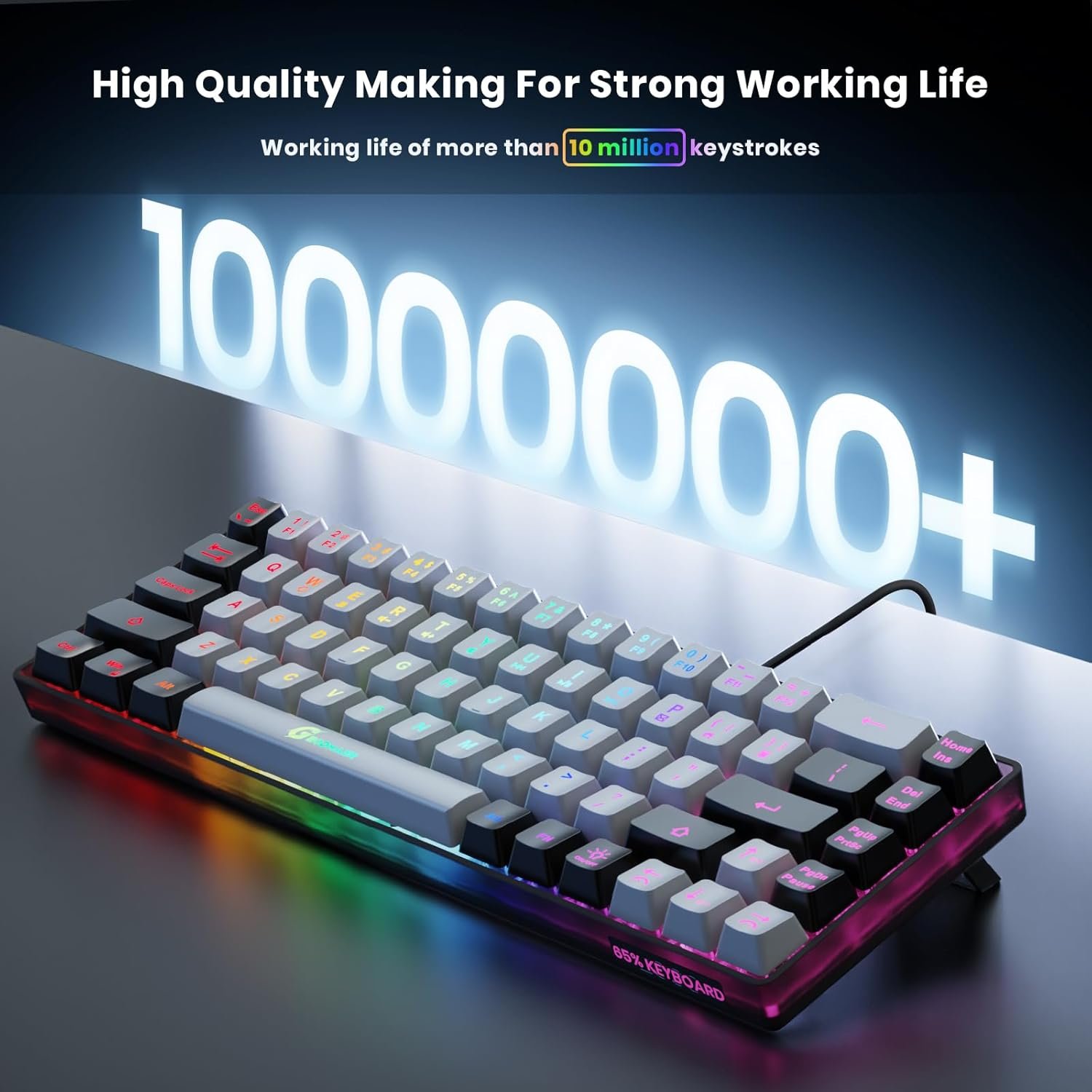 65% Wired Backlit Mini Gaming Keyboard 68 Keys Anti Ghosting Conflict Free