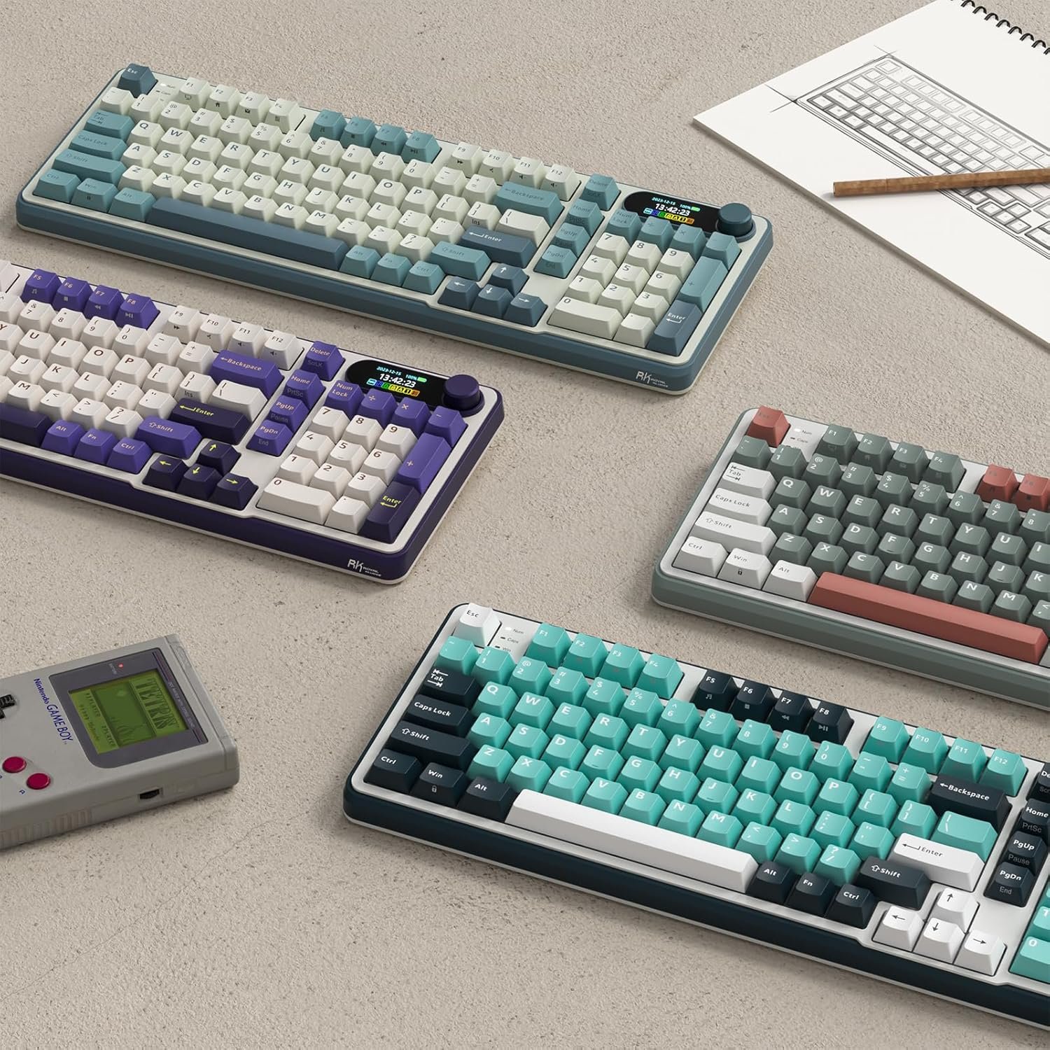 98-Key Wireless Mechanical Keyboard with Smart Display and Knob supports BT/2.4G/USB-C