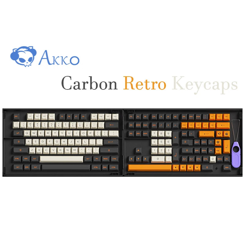 Akko Carbon Retro Keycaps01