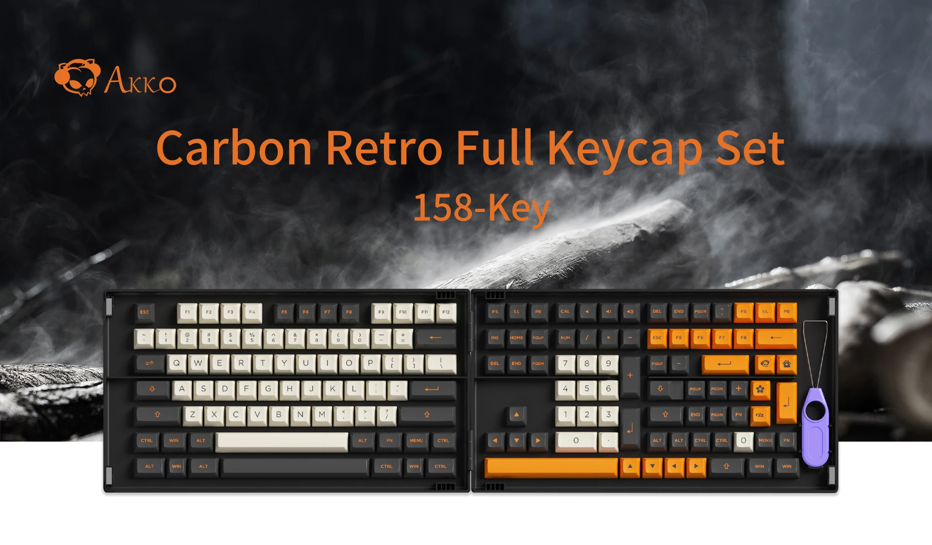 Akko Carbon Retro Keycaps04