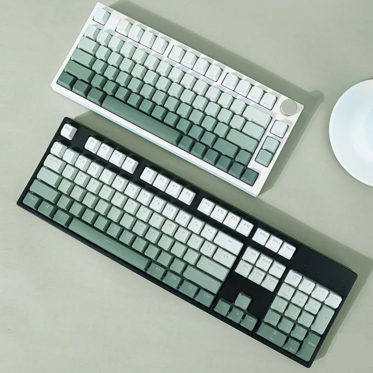 Green gradient PBT OEM profile keycaps for MX switch mechanical keyboards main product image