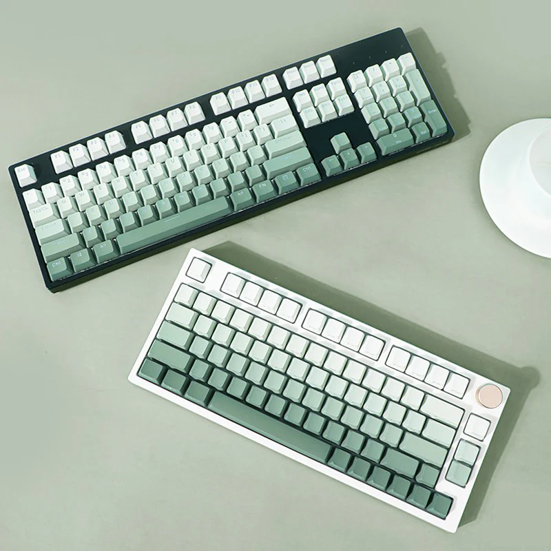 Green gradient PBT OEM profile keycaps for MX switch mechanical keyboards product gallery image 2