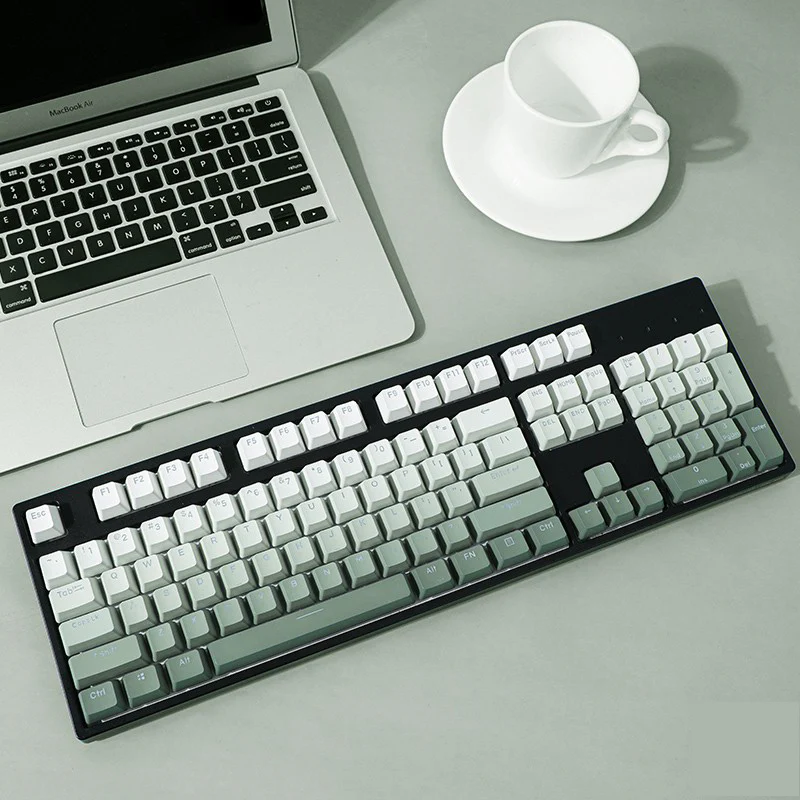 Green gradient PBT OEM profile keycaps for MX switch mechanical keyboards product gallery image 4