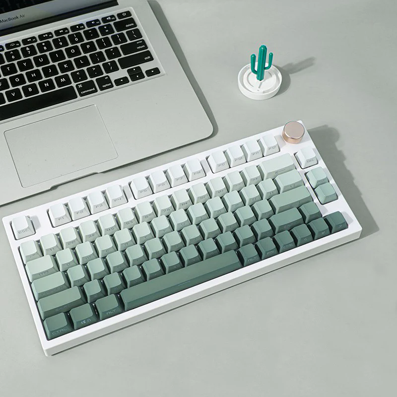 Green gradient PBT OEM profile keycaps for MX switch mechanical keyboards product gallery image 5