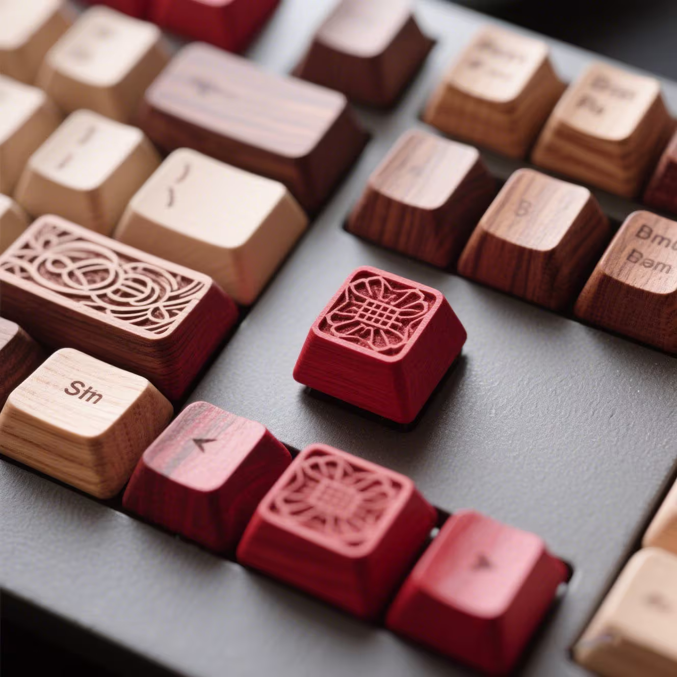 Laser carving keycaps