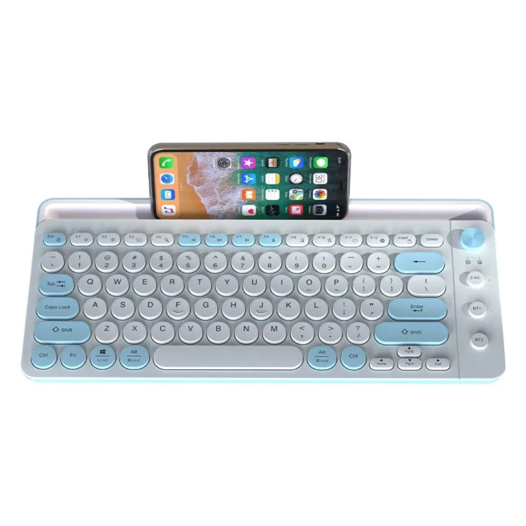 KY-K872W tri-mode wireless keyboard with metal music knob for OEM keyboard supply main product image