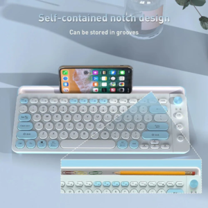 KY-K872W tri-mode wireless keyboard with metal music knob for OEM keyboard supply product gallery image 2