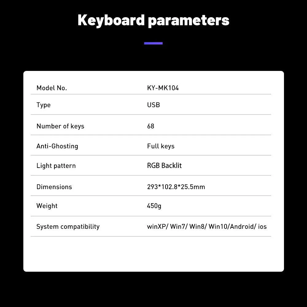 68-Key RGB Mechanical Gaming Keyboard