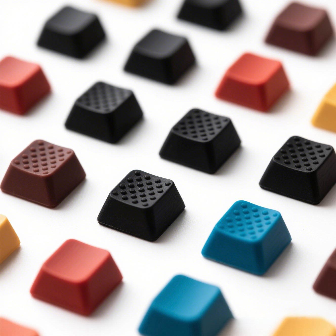 Rubber keycaps for backlit keyboards