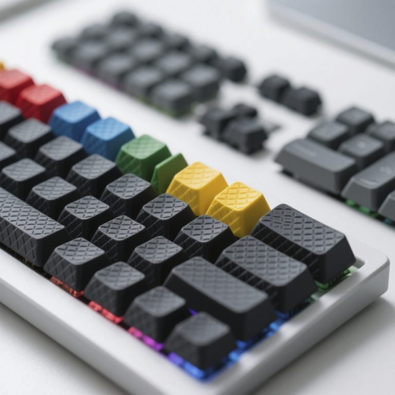 Durable rubber keycaps for ergonomic keyboards