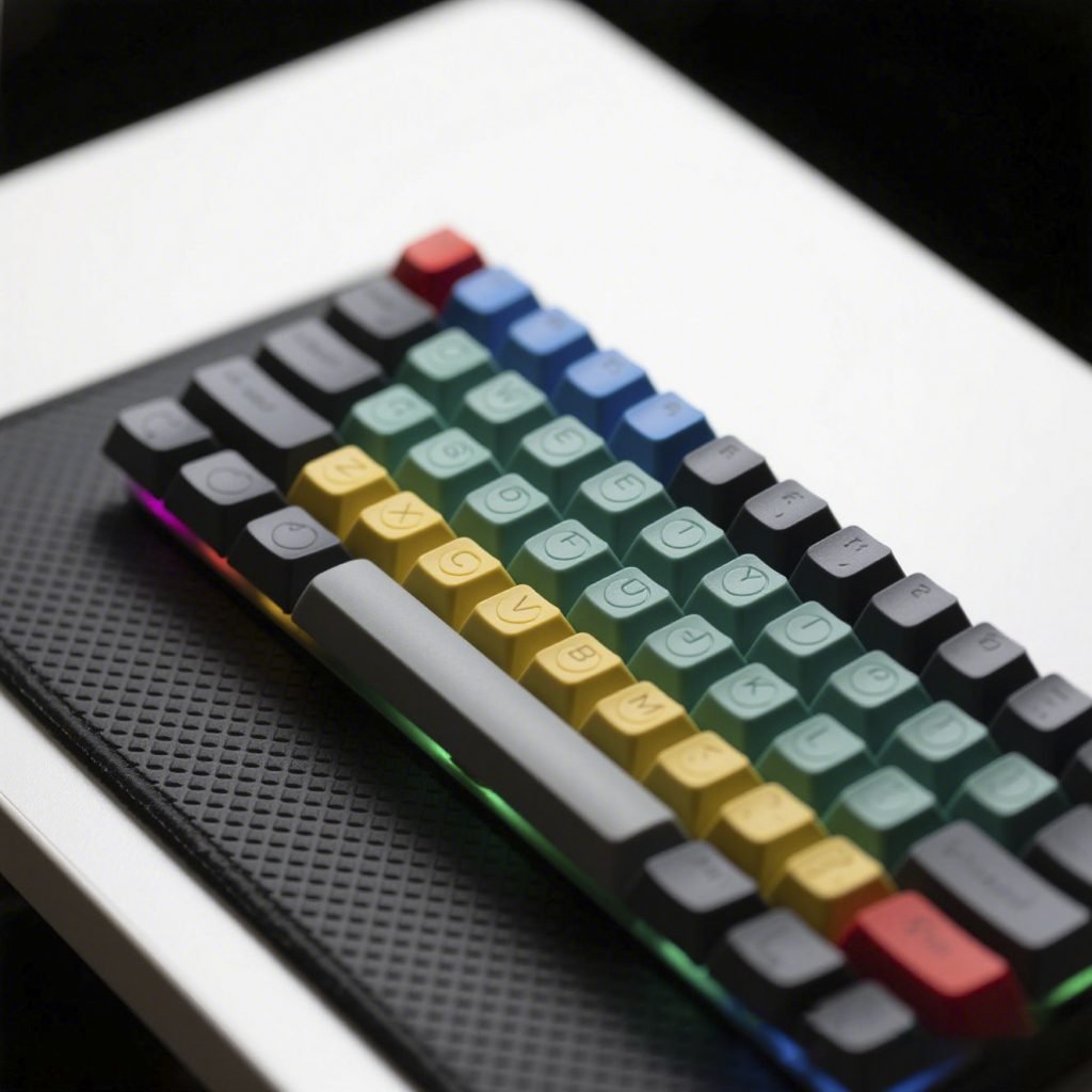 Silent rubber keycaps for office use