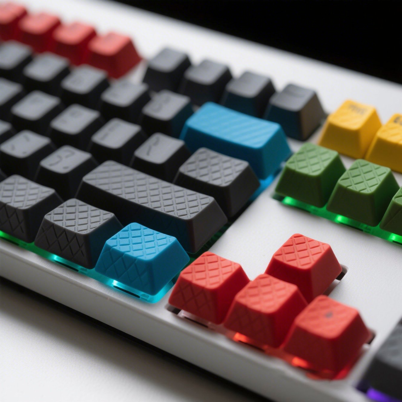 Rubber keycaps for mechanical keyboards