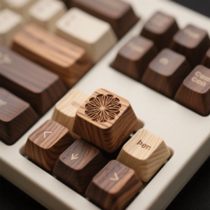 Wood Grain Laser Carving Keycaps