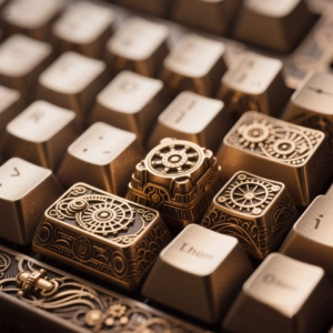 Steampunk Bronze Laser Carving Keycaps