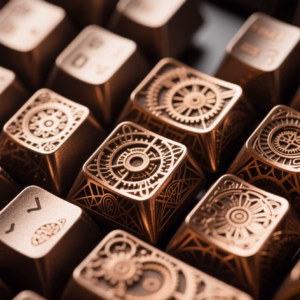 Steampunk Bronze Laser Carving Keycaps