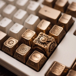 Steampunk Bronze Laser Carving Keycaps