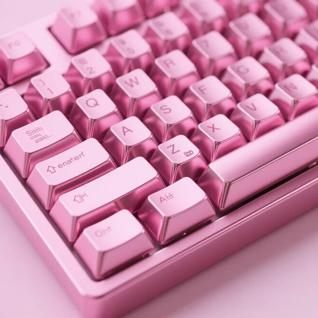 Anodized colorful metal keycaps set for mechanical keyboards