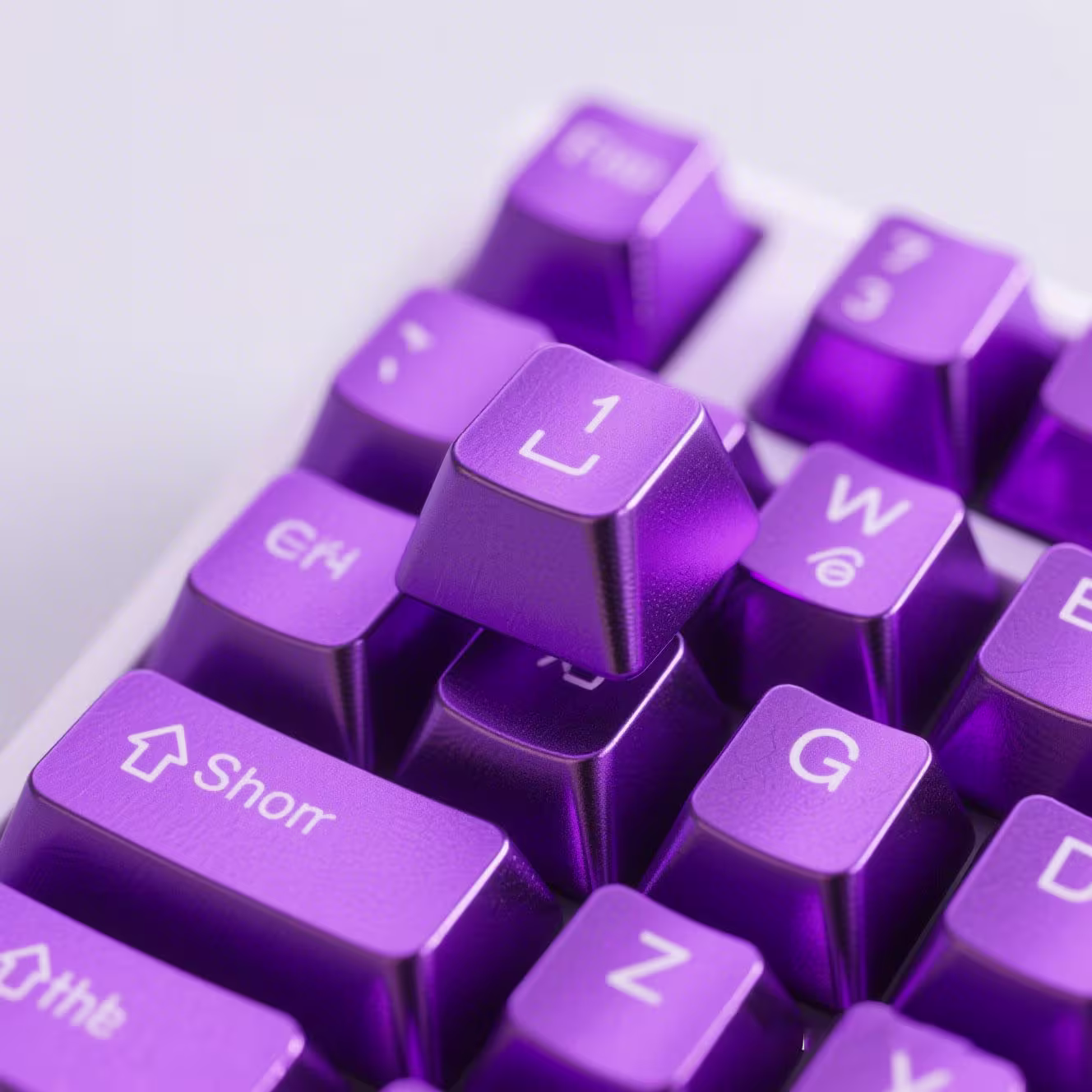Anodized colorful metal keycaps set for mechanical keyboards