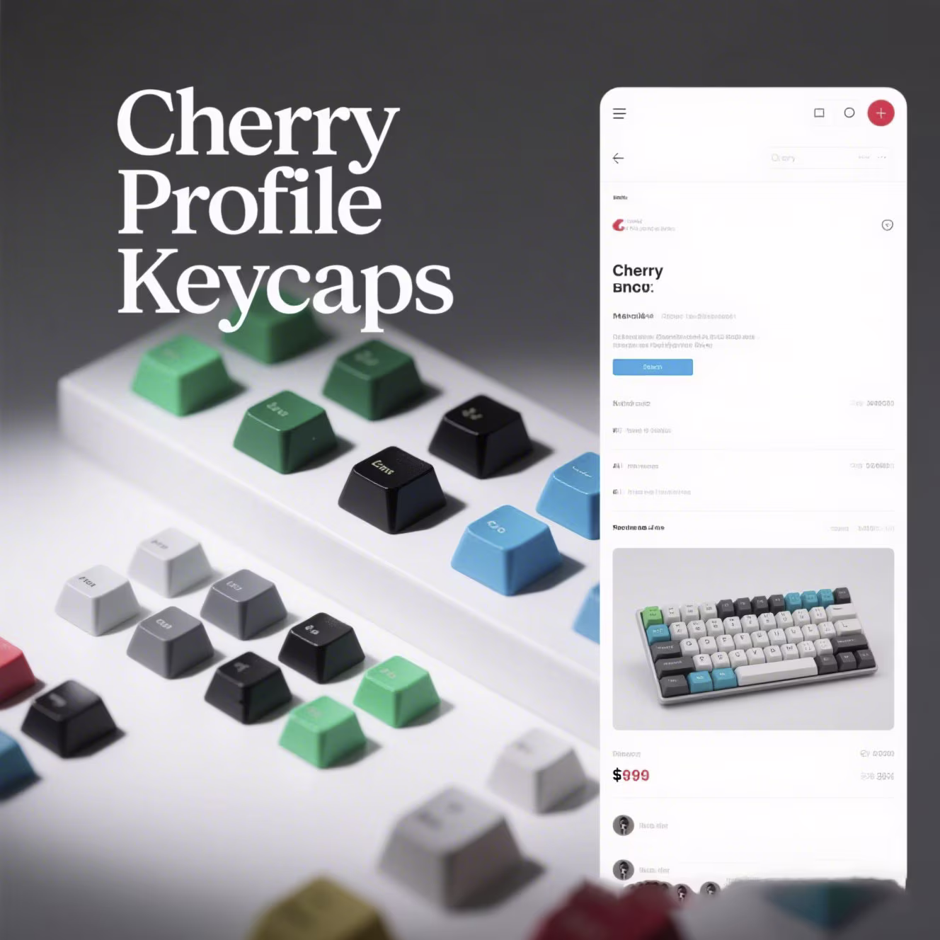 Cherry Profile Gaming Keycaps – RGB Backlight Optimized Design