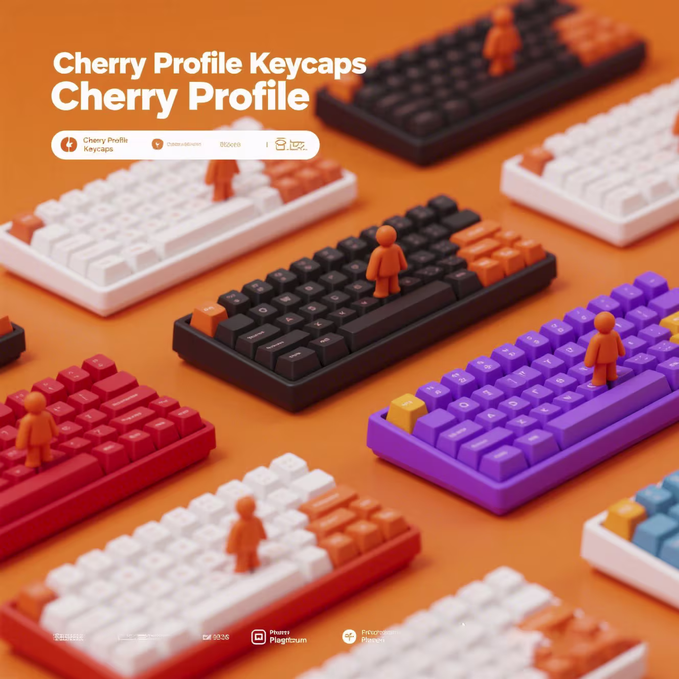 Cherry Profile PBT Keycaps for Retail Keyboard Builds