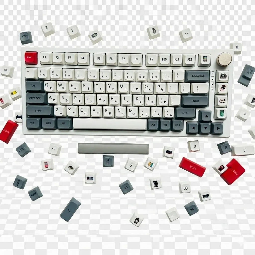 XDA Retro Red White Game Console PBT Keycaps – Multi-Language