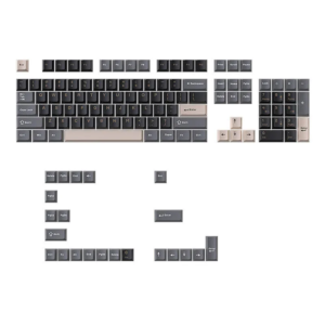 Black & Gray Tri-Color PBT Doubleshot Keycap Set - DIY Customization