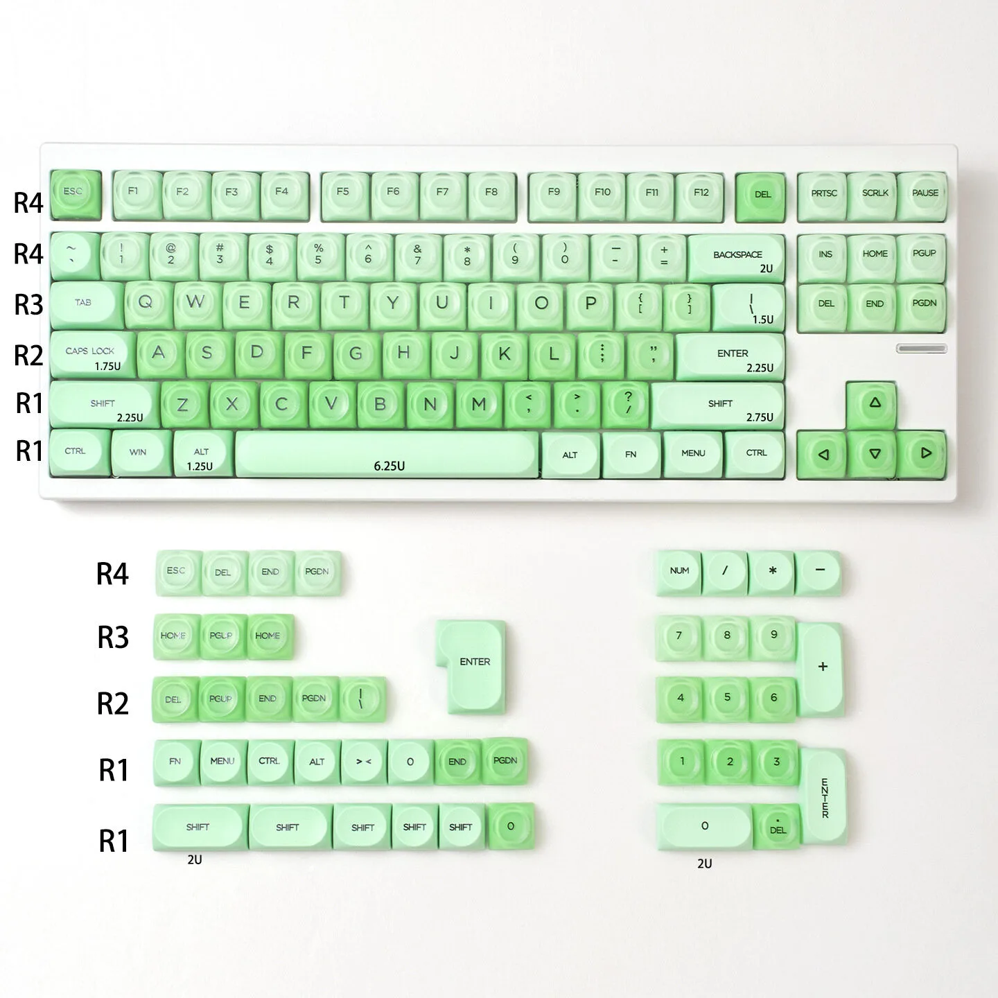 Jelly Cloud HOA Profile Doubleshot PBT Keycap Set – 130 Keys, Translucent