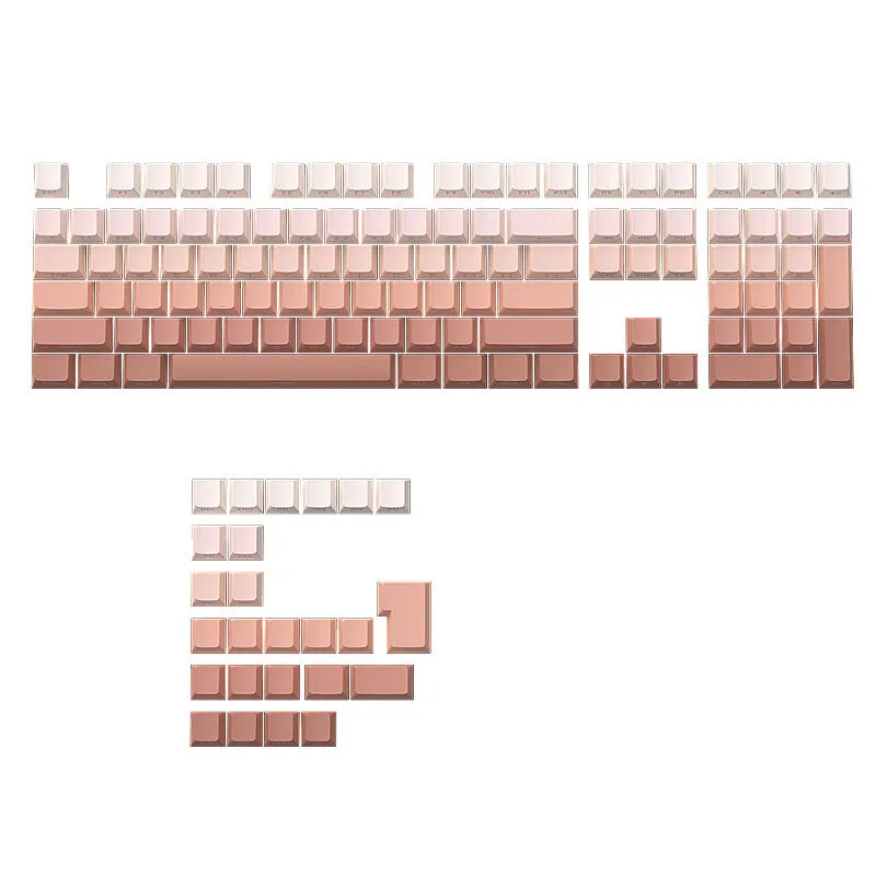 Rouge Gradient Side-Engraved Luminous 133 Key Mechanical Keyboard PBT Doubleshot Keycap