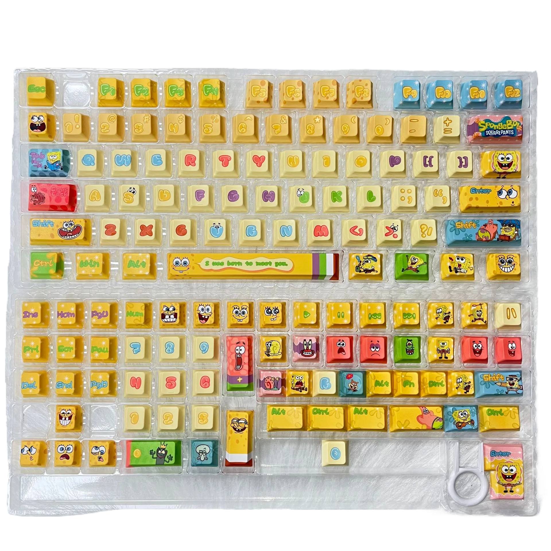 SpongeBob Custom Keycaps MOA/OEM Profile Wired Mechanical Keyboard