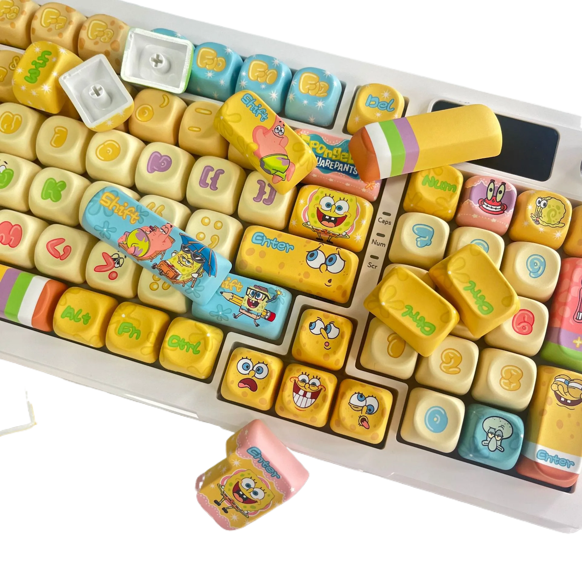 SpongeBob Custom Keycaps MOA/OEM Profile Wired Mechanical Keyboard