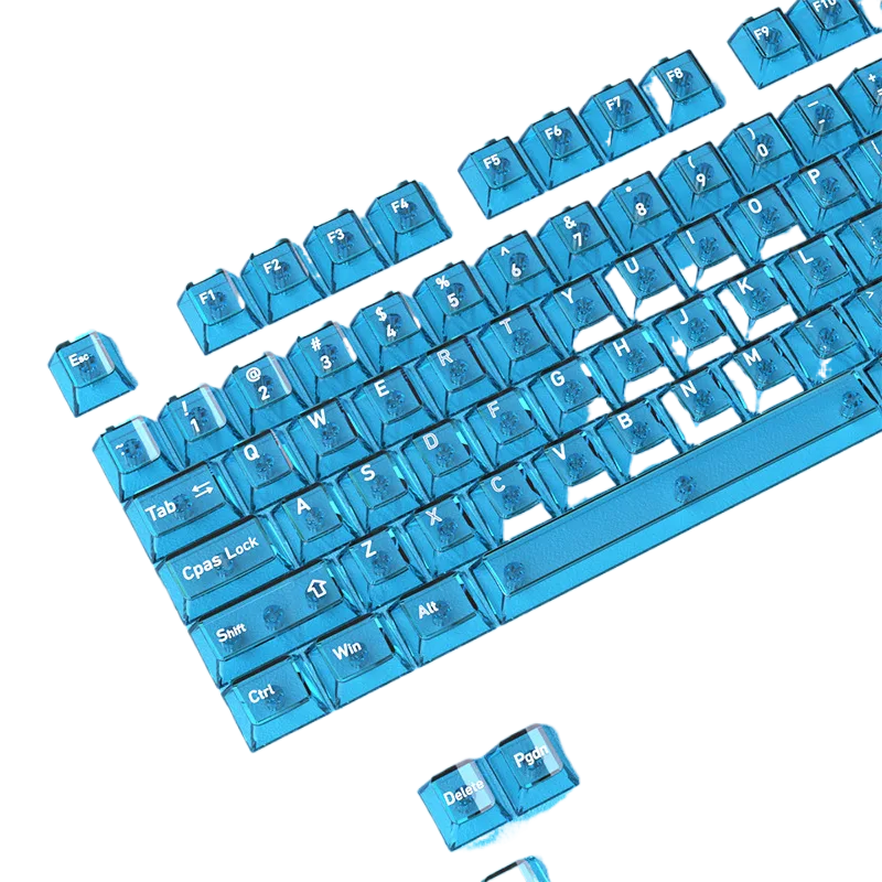 Crystal Blue Snake PBT Keycap Set, OEM Profile, 119 Keys, Magnetic Axis Compatible
