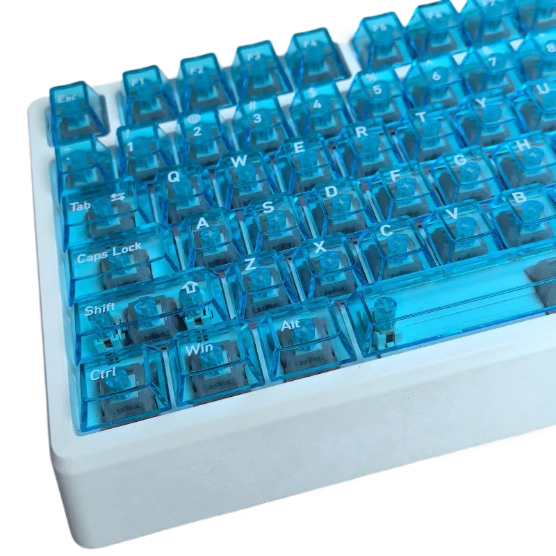 Crystal Blue Snake PBT Keycap Set, OEM Profile, 119 Keys, Magnetic Axis Compatible