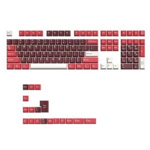 Deep Red Ham Theme PBT Keycaps, 126 Keys, Cherry Profile