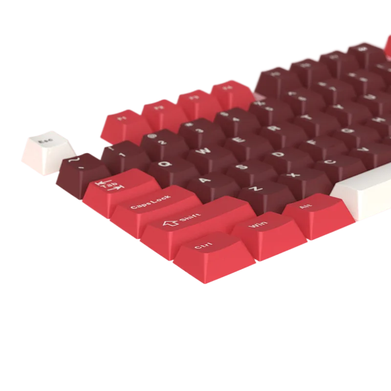 Deep Red Ham Theme PBT Keycaps, 126 Keys, Cherry Profile