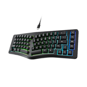 69-Key RGB Wired Split Keyboard, Compact Gaming Keyboard