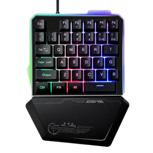 One-Handed Mechanical Gaming Keyboard RGB Metal Keypad Set