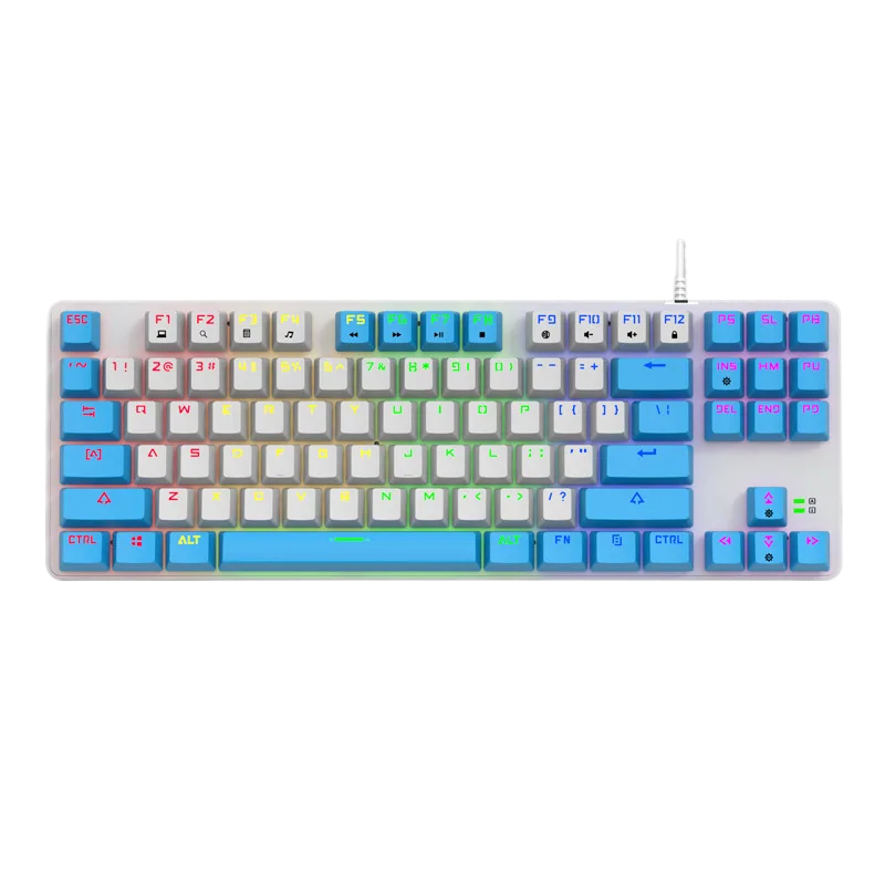 Mechanical Blue Switch Wired Keyboard – 87 Keys, Gaming & Office