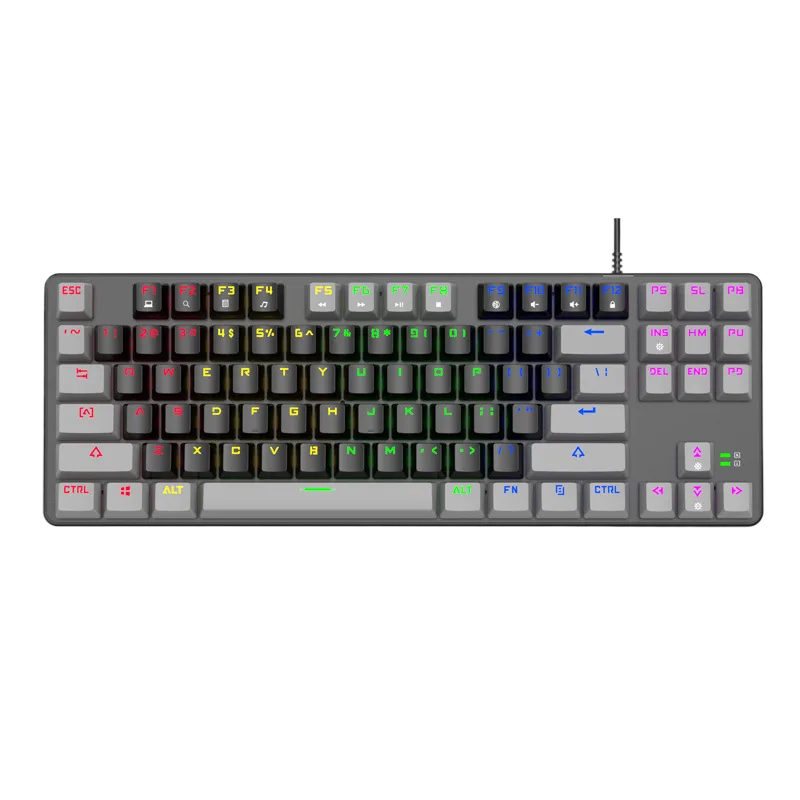 Mechanical Blue Switch Wired Keyboard – 87 Keys, Gaming & Office