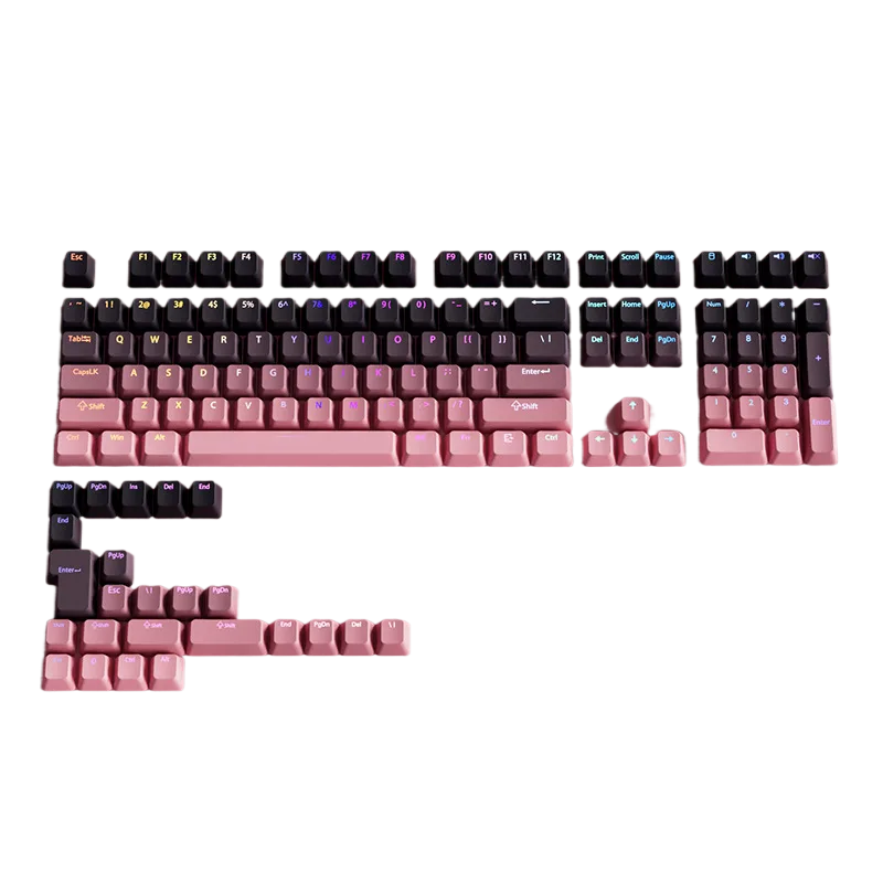 Aurora Gradient PBT Side-Engraved Keycap Set, 134 Keys