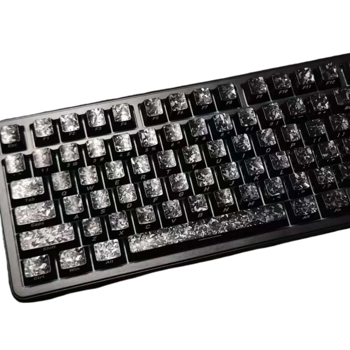 Carbon Fiber Side-Engraved Keycaps, 119 Keys