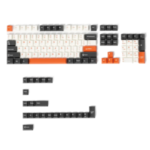 Orange Splice PBT Keycaps, 128 Keys, OEM Profile for Mechanical Keyboards