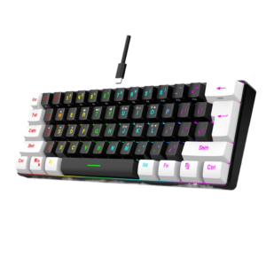 Wired 61-Key Mini RGB Gaming Keyboard, Mechanical Feel, Portable