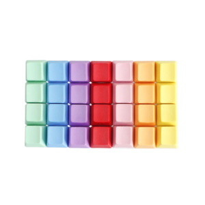 PBT Blank Keycaps, 1u Thick, Cherry MX, R1 R2 R3 R4, Custom Color