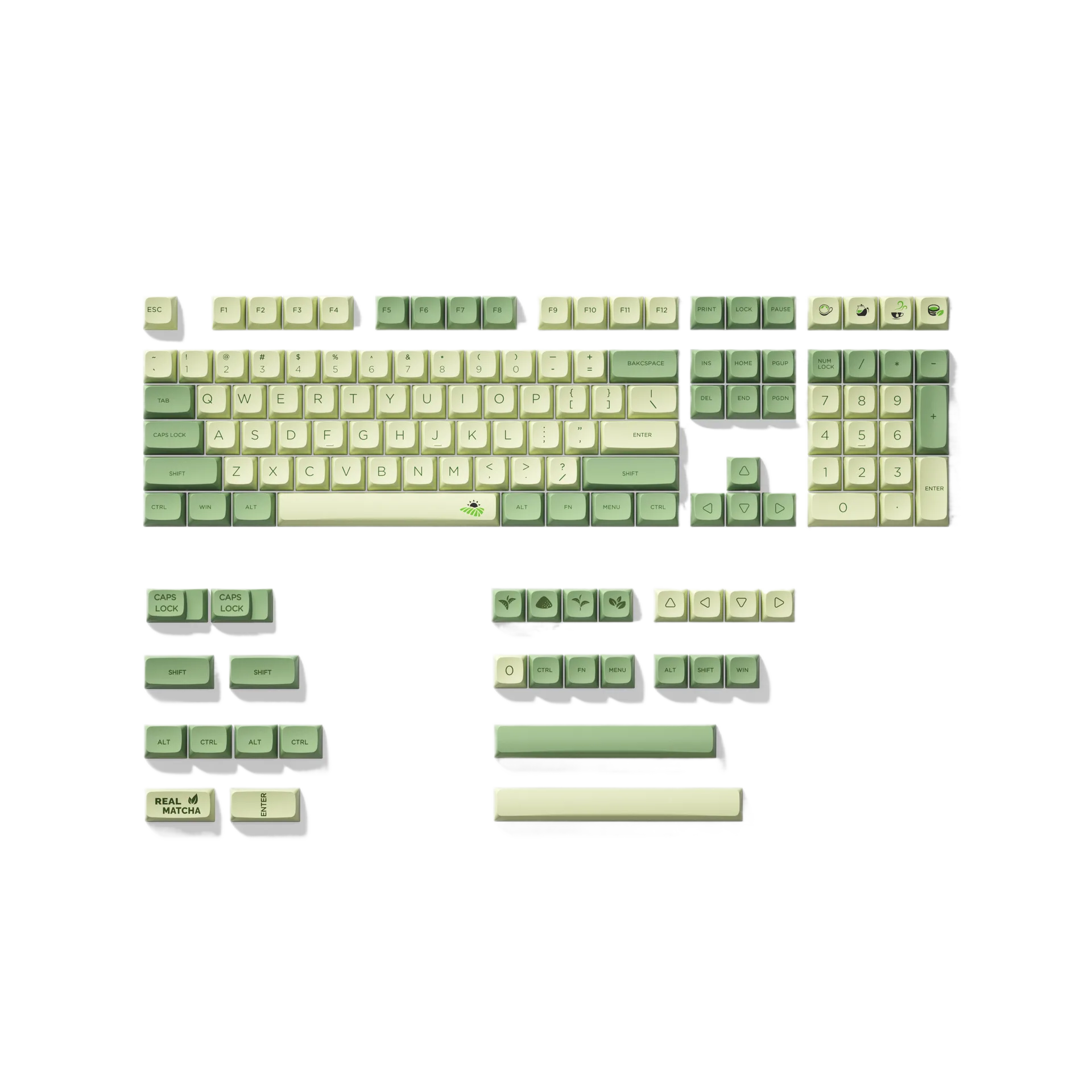 XDA Profile PBT Keycap Set – Matcha Green Custom Mechanical Keyboard